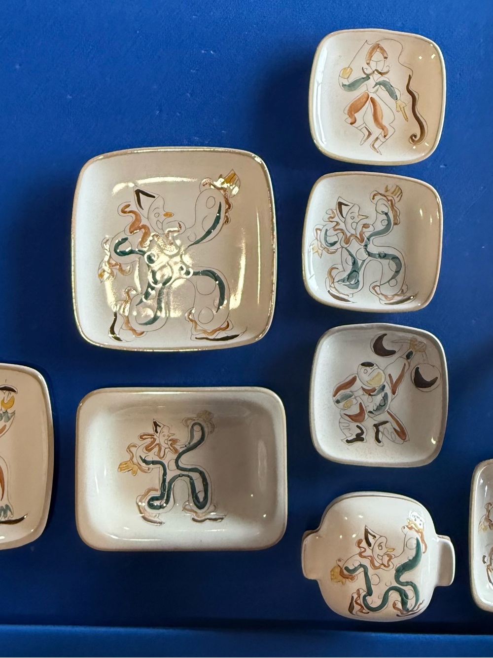 Vintage MCM Glidden Pottery Menagerie Circus Multiple pieces Dish Ernest Sohn